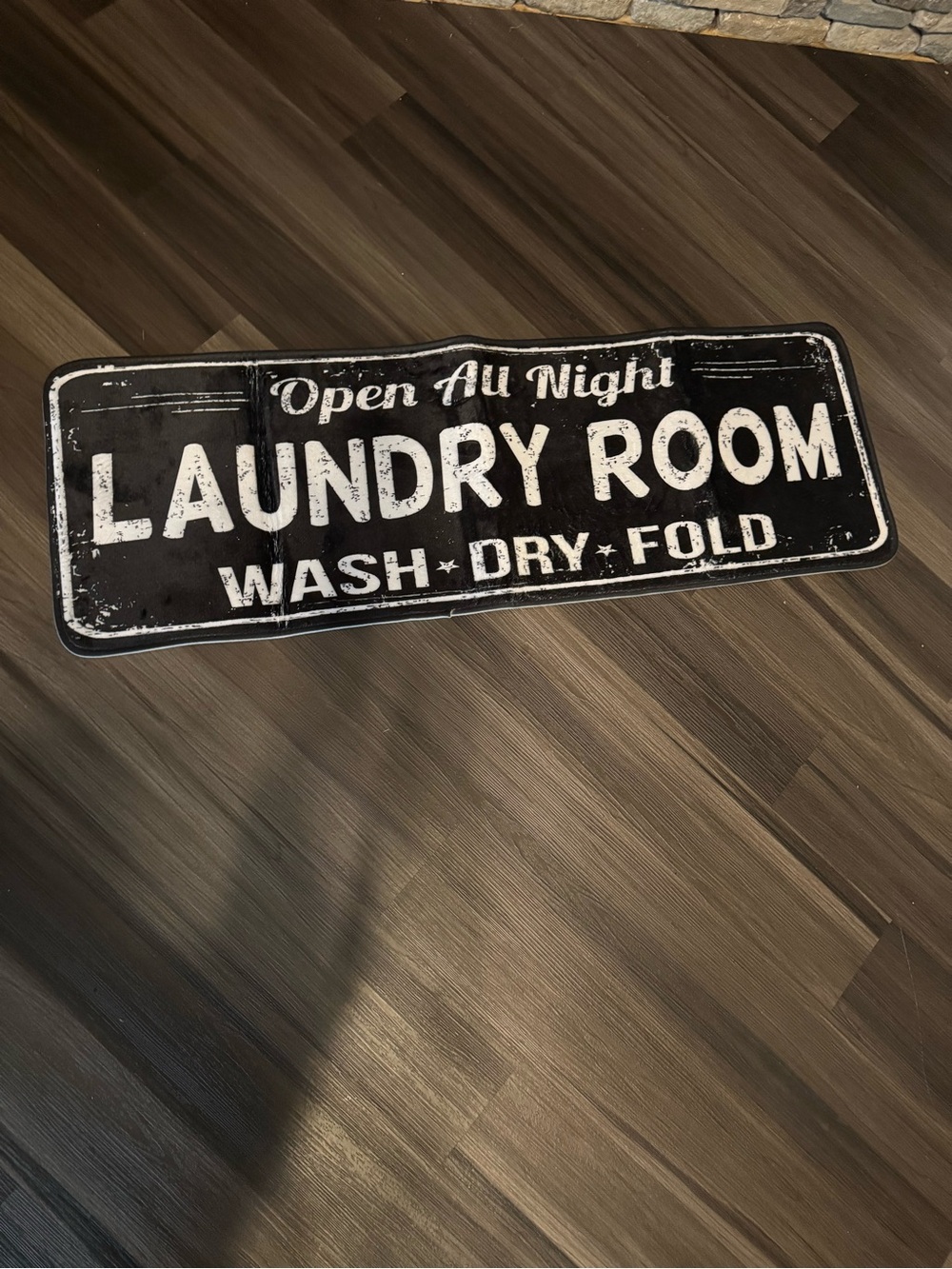47 inches wide by 18 inches deep Laundry room mat